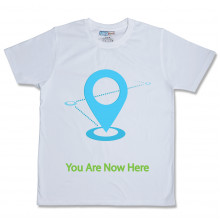 Men Round Neck White T-Shirt- GPS